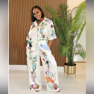 Beach Printed Summer Two Piece Set S